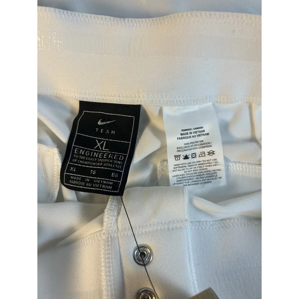 New Nike Men Stock Vapor Select 2 Piped Baseball Pants XL White Blue Side Stripe